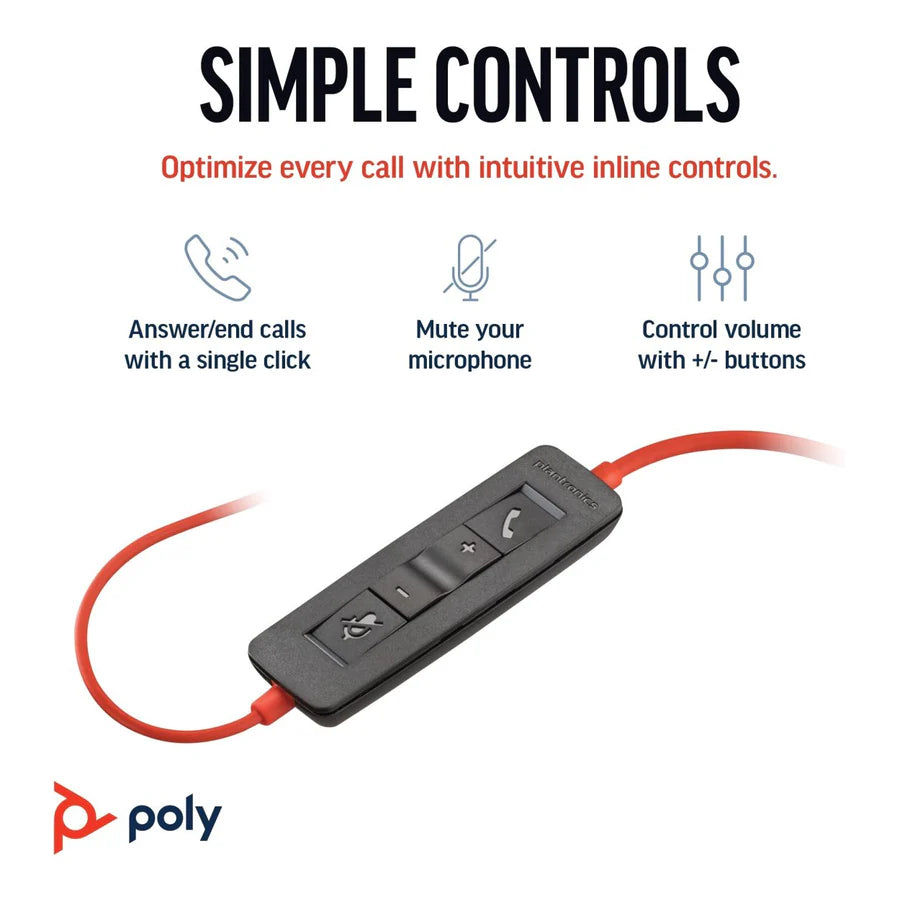 Poly Blackwire 3220 USB-C Stereo Business Headset